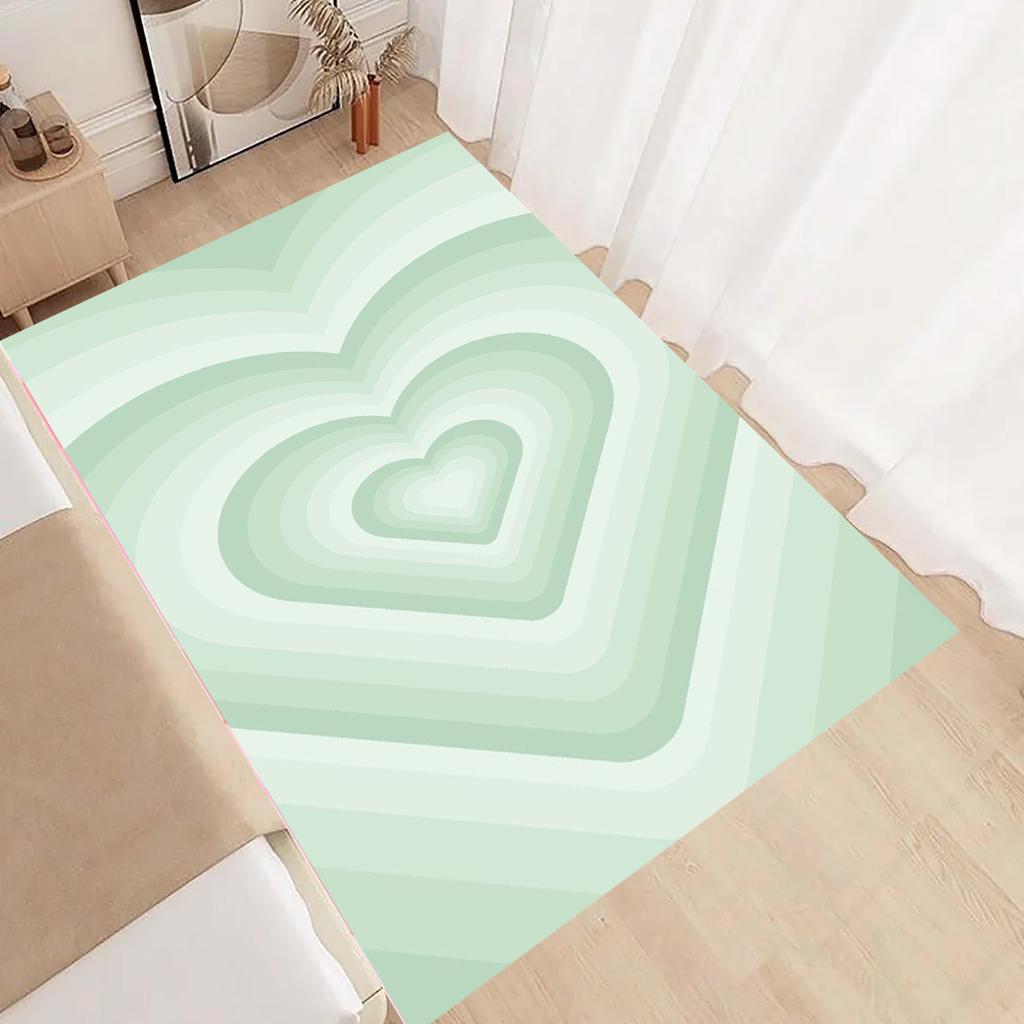 Visual Art Love Carpet Pink Blue Green Love Rug Chief Art Carpet Living Room Bedroom Atmosphere Decoration Valentine's Day Gift