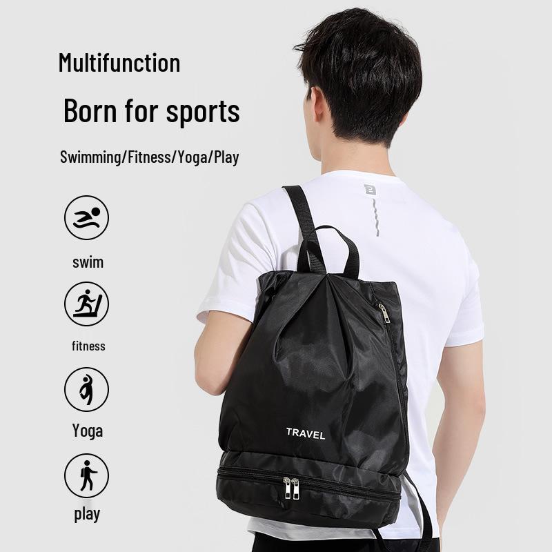 Women's Large Capacity Gym and Swim Bag - Drawstring, Dry/Wet Separation, for Short Trips and Sports