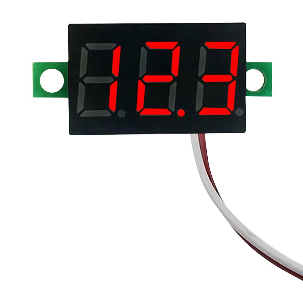 2 Wires Mini Digital Voltmeter LED Display 0.28 Inch DC Volt Meter DC 2.5V-40V Red/Blue/Yellow/Green Reverse Polarity Protection