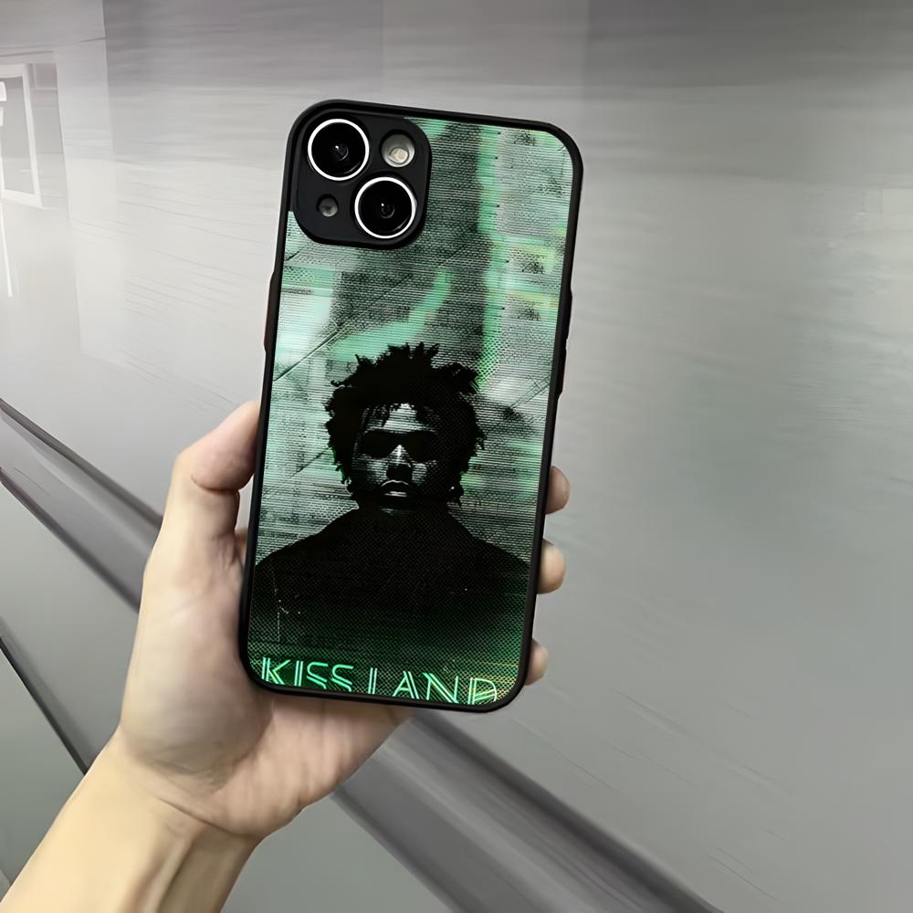 The Weeknd Kiss Land Phone Case For Iphone 17 16 15 14 13 12 Pro Max Xr Air Plus Skin Feel Black Hard Shell Cover