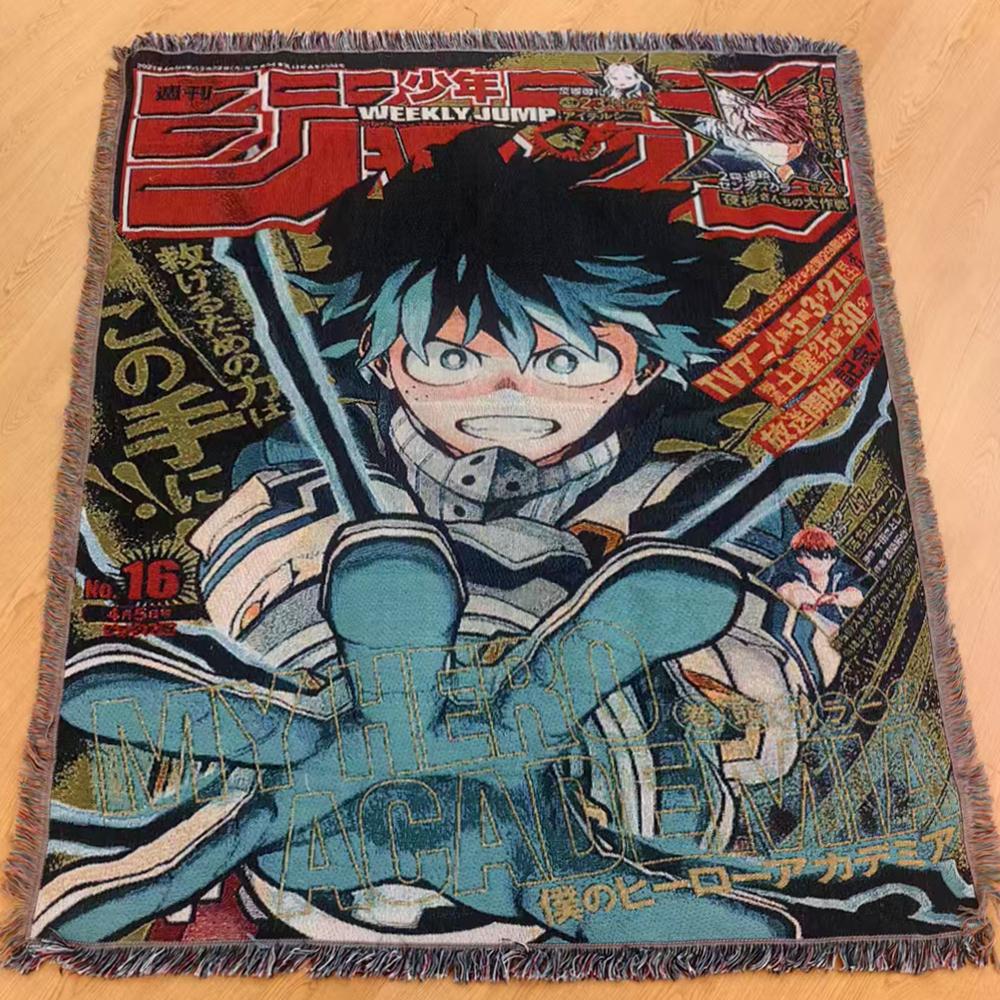 Custom Japanese Anime Wall Hanging Tapestry Woven Cotton Throw Blanket