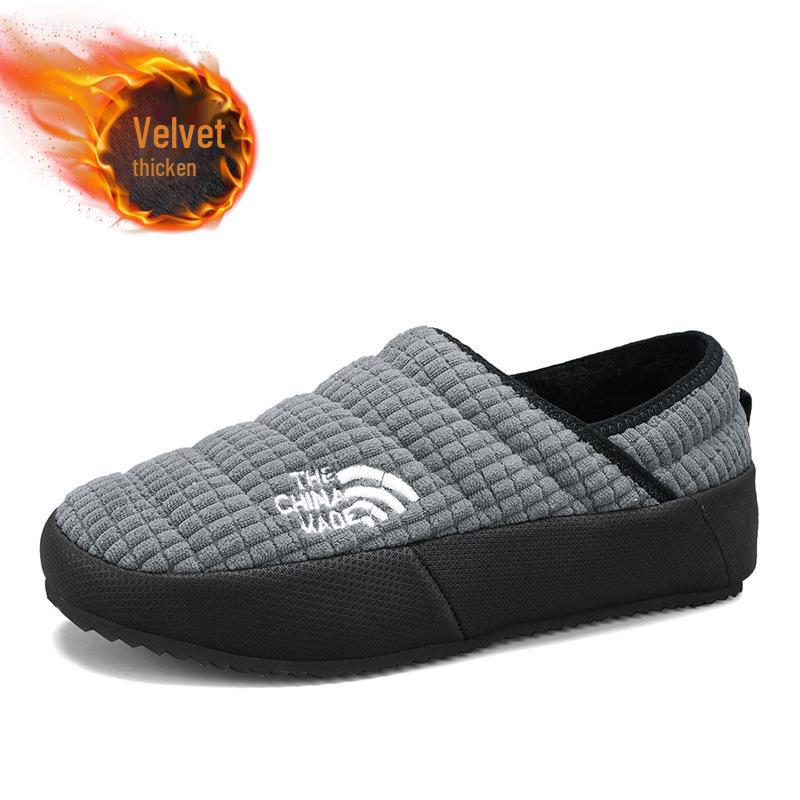 

Мужские низкие зимние вельветовые туфли Xuheng: Толстый бархат, теплая, прочная обувь для отдыха на открытом воздухе Size 40 серый