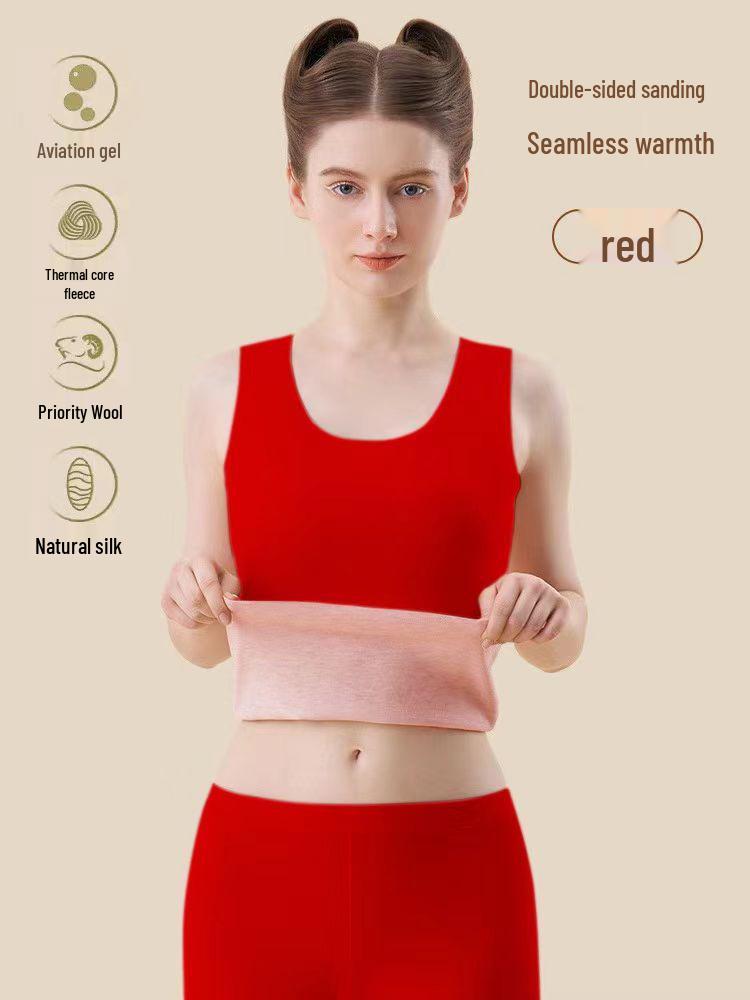 Silk Wool Warm Couple Vests - Men's & Women's Seamless Fleece-lined Base Layer for Autumn/Winter