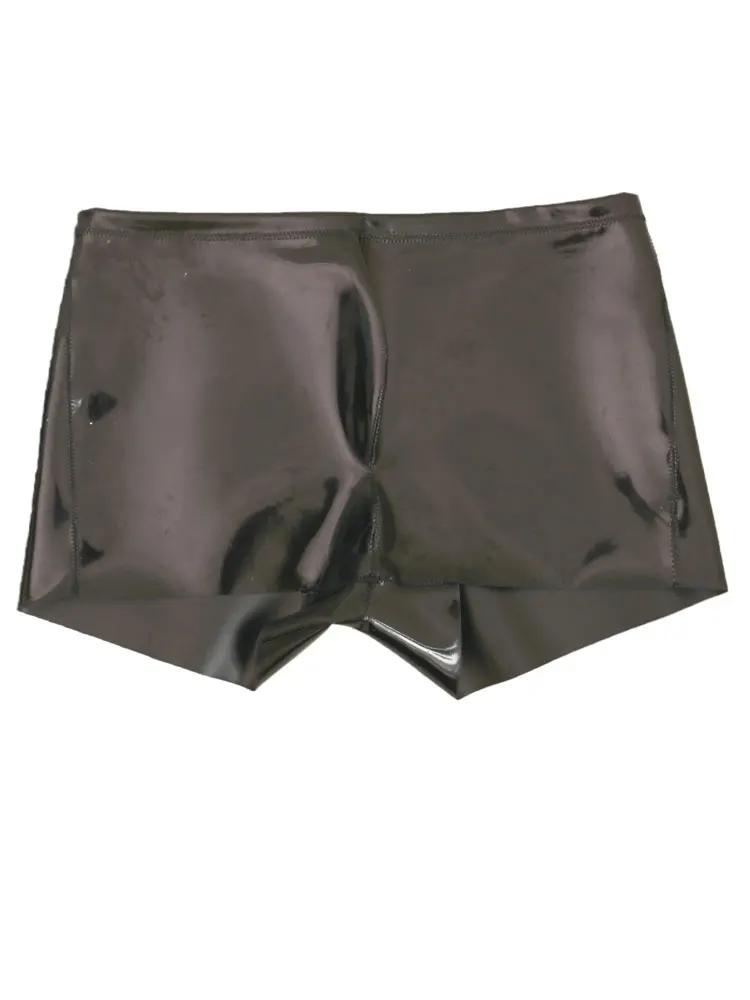 Sexy Cloth Latex Pvc Shiny Boxer Men'S Fashion Underwear Tigth Lingeries Pu Leather Man Underpants Stage Club Panties Male