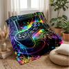 Vibrant Gaming Controller Art Theme blanket Lightweight Warm Flannel Blanket Decorative Throw Blanket for Home Decoration