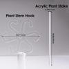 Plant Stem Hook With Stake Holder Clear Acrylic Plant Holder Hook Climbing Plant Support Clips for Orchid Rose Flowers