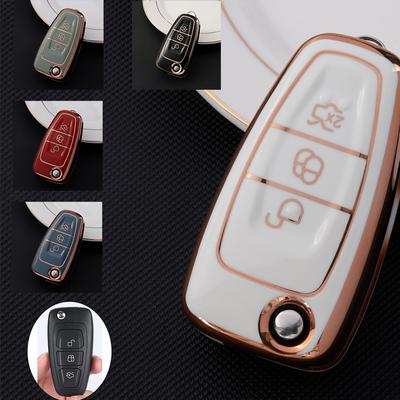 TPU Car Key Case Cover for Ford Ranger C-Max S-Max Focus Galaxy Mondeo Transit Tourneo Custom Auto Key Holder Keychain