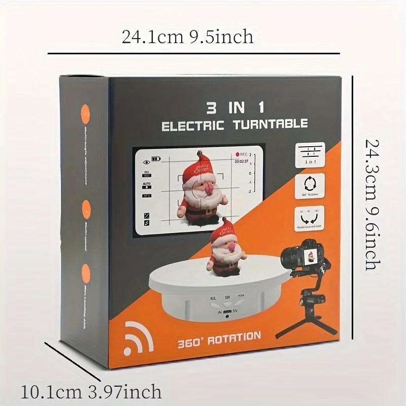 Gramofon fotograficzny Elektryczny obrotowy stojak ekspozycyjny 360 stopni z pilotem Zmotoryzowany gramofon do zdjęć lub filmów