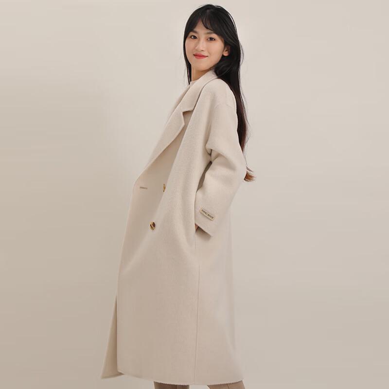 Eleganter Wollmischmantel in koreanischem Stil, mittellang