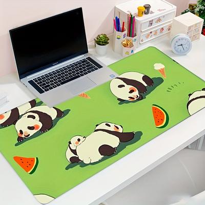 1 alfombrilla de ratón de gran tamaño con dibujos de panda, alfombrilla de juego para ordenador de niños y niñas, alfombrilla de escritorio antideslizante para deportes electrónicos