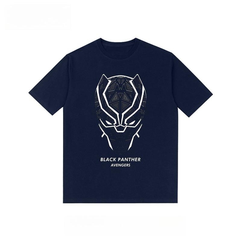 Black Panther movie shortsleeved Tshirt pure cotton loosefitting casual halfsleeve sports shirt