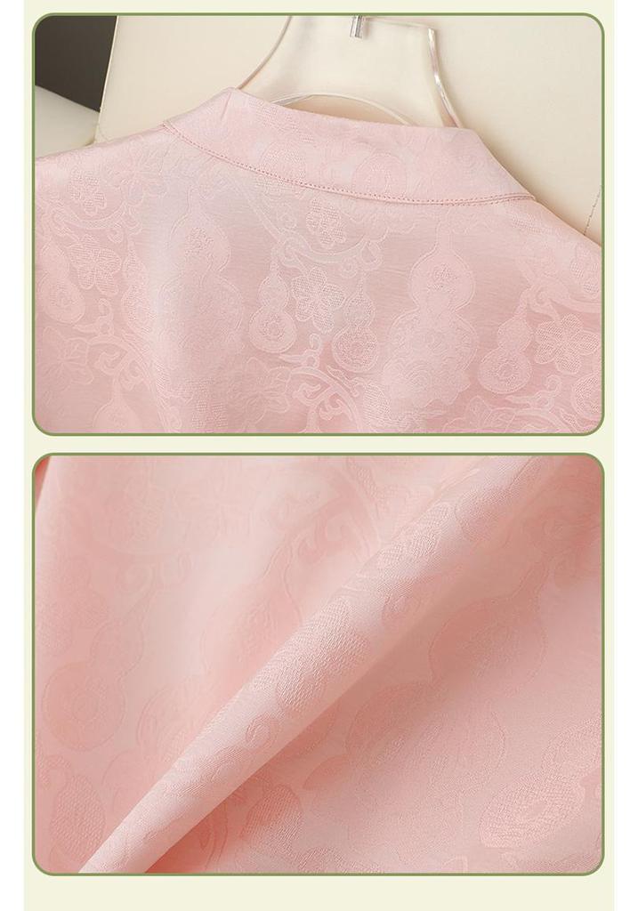 New Chinese Retro Stand Collar Lace Trim Top - Spring Arrival