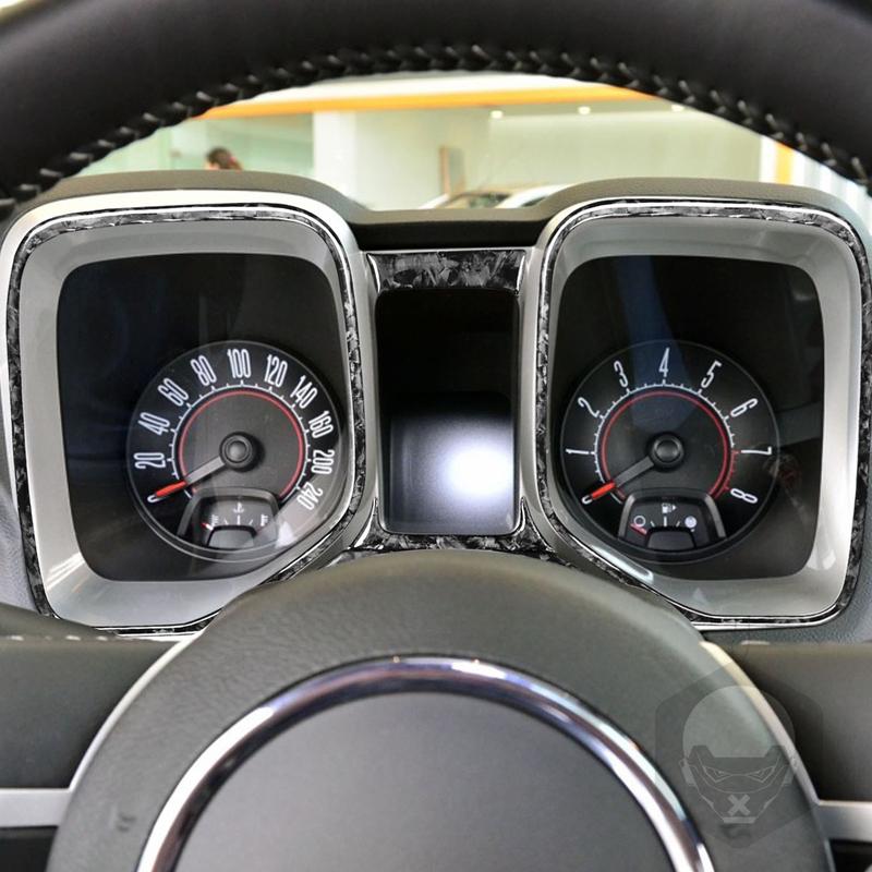 For Chevrolet Camaro 2010 2011 Forged Carbon Fiber Dashboard Speedometer Panel Decorative Strip Car Interior Accessories Sticker