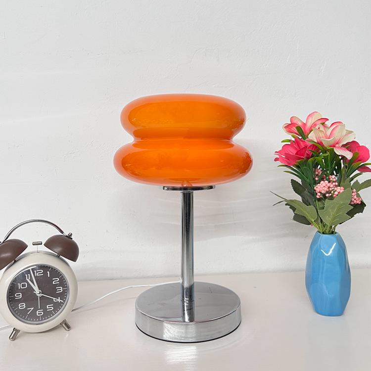 Bauhaus Egg Tart Glass Table Lamp - Thick-Sole Night Light for Bedroom, Bedside, or Living Room