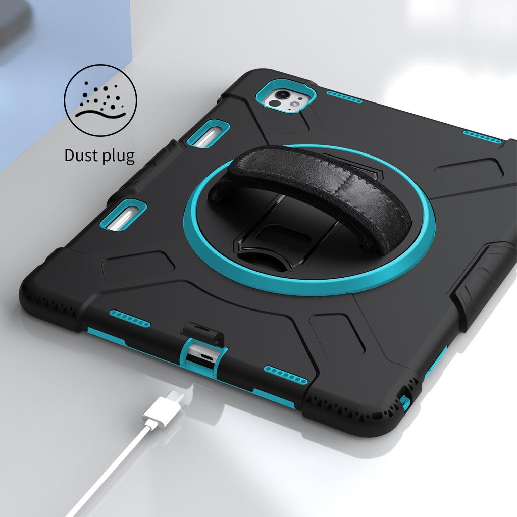 Für iPad Pro 13 (2024) Ständer Hülle Stoßfeste Tablet Hülle mit Schultergurt