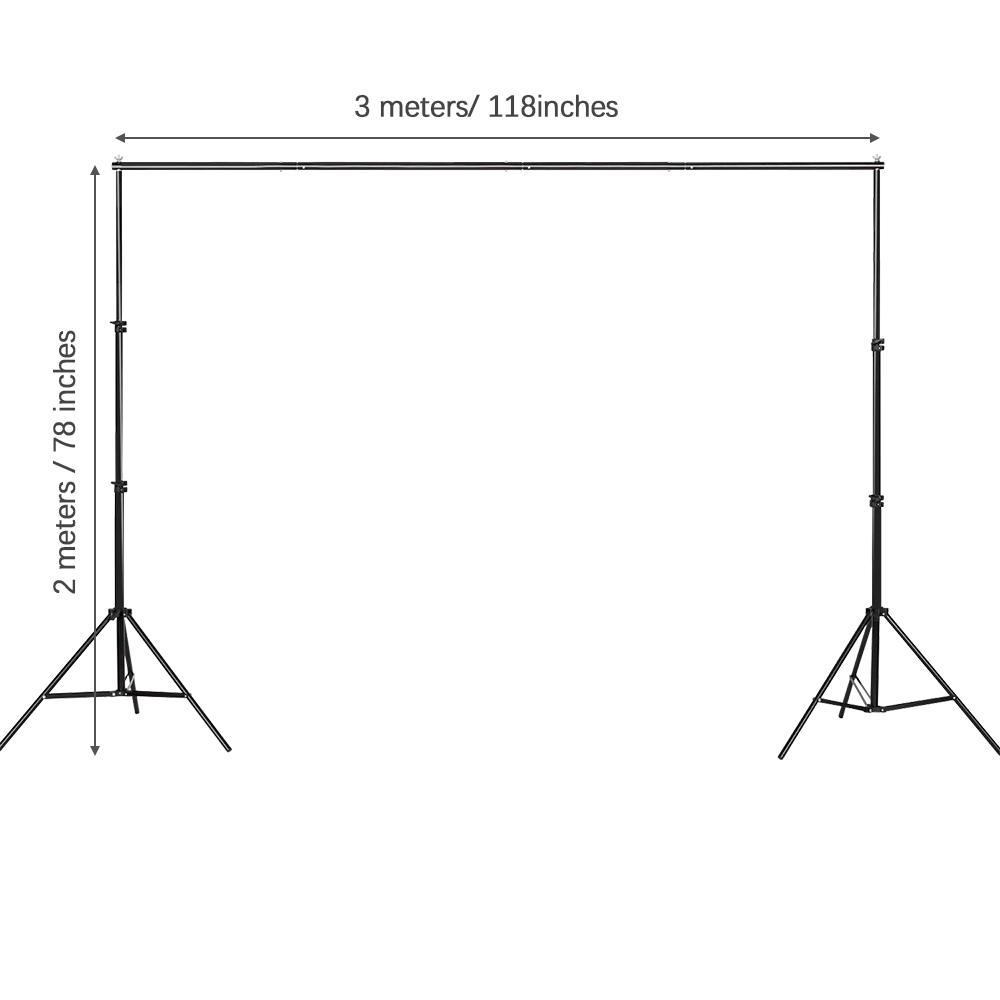 Andoer 200 * 300 cm / 78 * 118 cali Regulowany stojak na tło Zestaw fotograficzny Wsparcie w tle