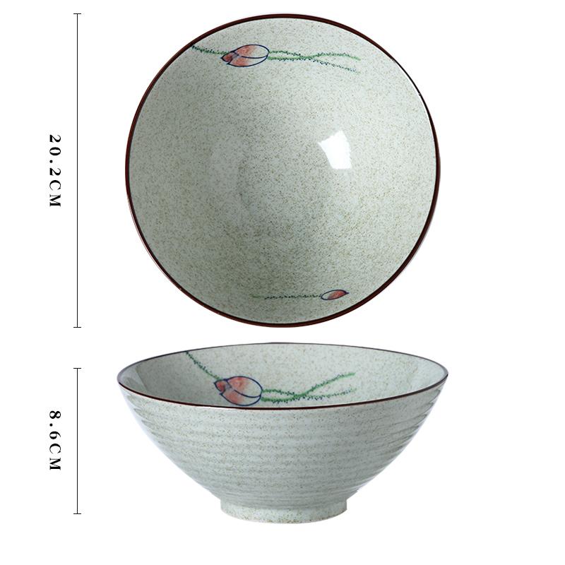Japanese Vintage Porcelain Bowl Creative Homehold Lamian Noodles Instant Noodle Bowl Vegetable Salad Rice Soup Bowls Kitchenware