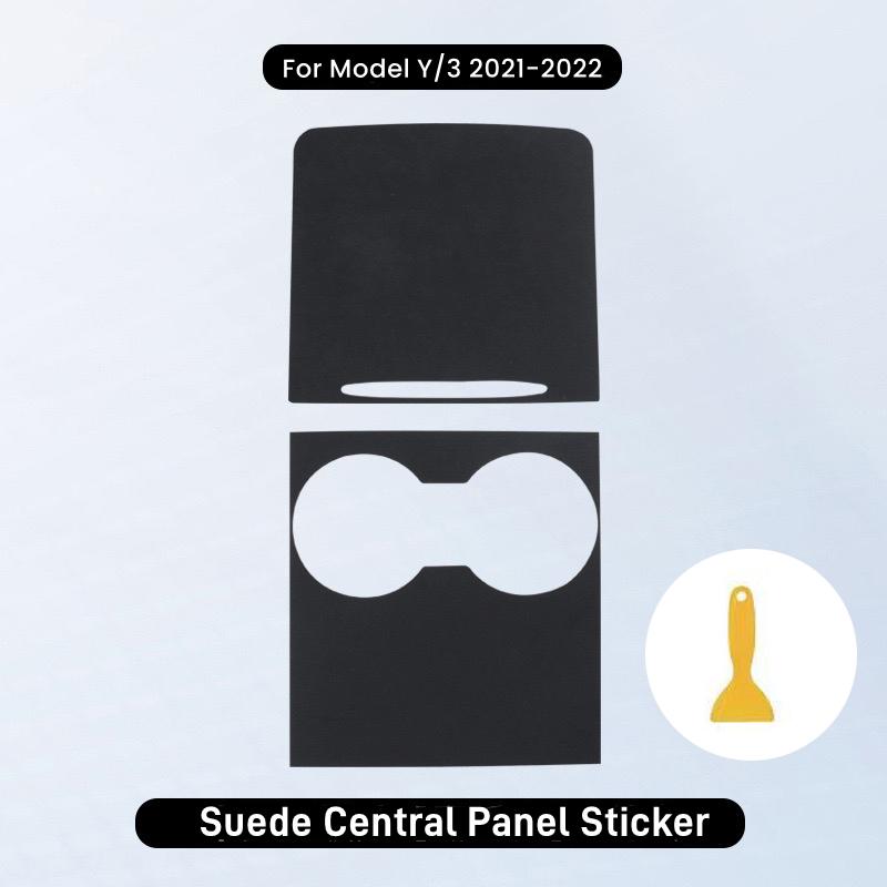 Suede Central Control Panel Sticker for Tesla Model 3 Y Model 3 Highland Model Y Juniper Console Protector Cover Car Accessories