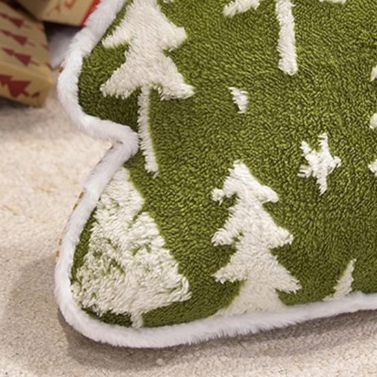 Christmas Tree Plush Throw Pillow Lovely Soft Stuffed Toy Cozy Sofa Cushion Warm Winter Gift Home Holiday Decoration