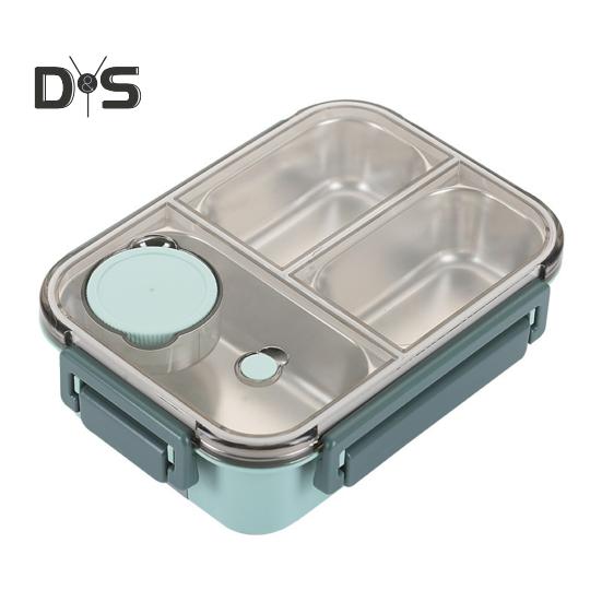850ml krabička na oběd Nerezová dóza Bento pro dospělé Netěsná, stohovatelná dóza na oběd s dělenými přihrádkami Snadno přenosná nádoba na přípravu jídla