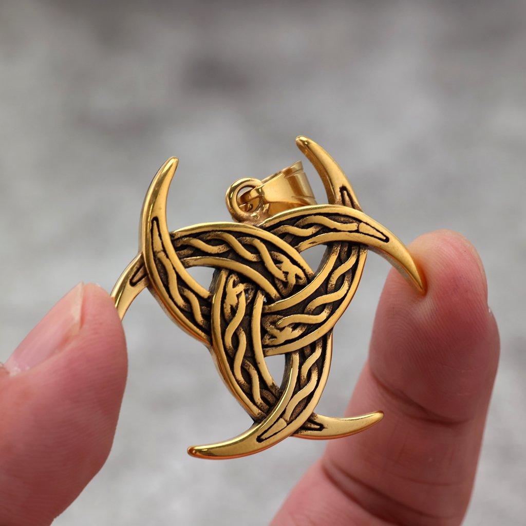Vintage Stainless Steel Celtic Knot Pendant Necklace Unisex Durable Hypoallergenic Jewelry Gift