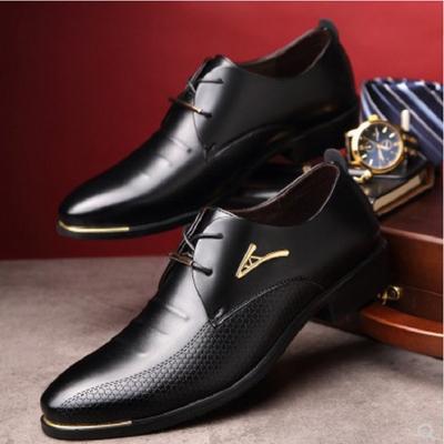 Pánské podzimní nadměrné velikosti Pánské boty Společenské kožené boty Pánské business casual boty Šněrovací Špičatá špička Nízký svršek Jednoduché kožené boty