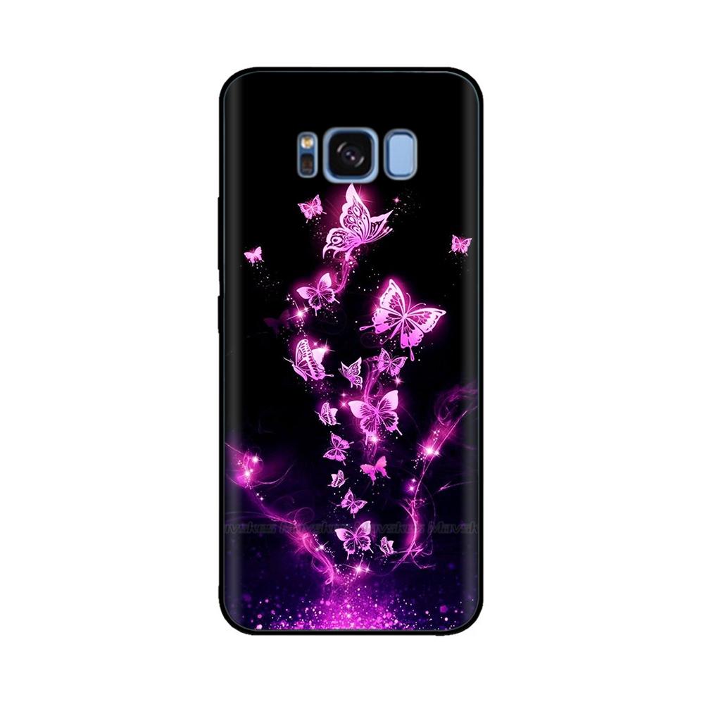 For Samsung Galaxy S8 Plus Phone Case Heart-Butterfly Funda For Samsung S8 S8Plus Cases Liquid Silicone Bumper GalaxyS8 Shells