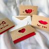 Foldable Kraft Thank You Cards Set: 6 Valentine's Day Greeting Cards with Envelopes