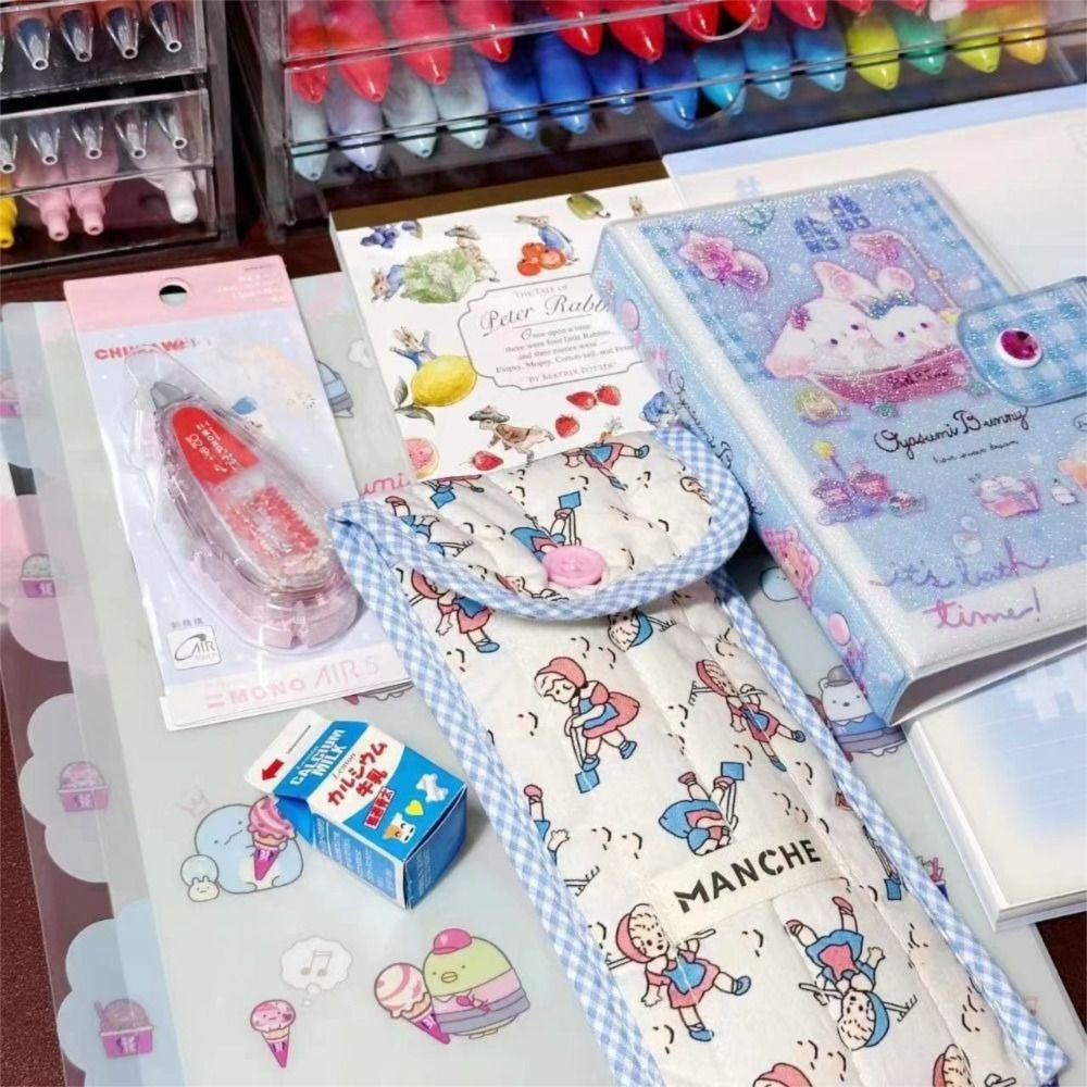 Retro Pastoral Style Pencil Case Soft Cotton Stationery Bag Cute Pen Bag  Student