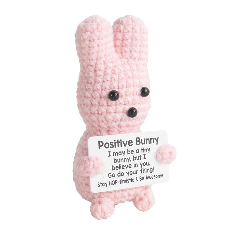 Lustige Häkel-Positive-Alien-Puppen Handgestricktes Alien mit Aufmunternder Botschaftskarte Sci-Fi-Liebhaber Halloween Heimdekoration