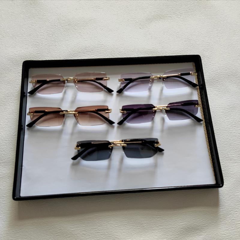 5 Pcs Rimless Rectangle Sunglasses For Men Women Fashion Simple Outdoor Accessory Sun Glasses Beach Travel Shades Eyewear