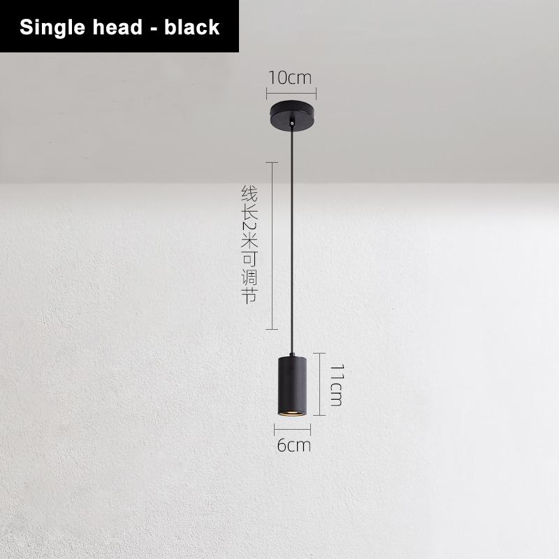 

Люстра у кровати, минималистская креативная полоса для спальни, скандинавский минималистский ресторан, барная стойка, небольшая люстра с одной головкой COB5W&Warm light чёрный