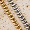 High Polished 3.5mm 5mm 7mm 9mm 11mm 18K Gold Plated Chunky Cadena Cubana Stainless Steel Miami Cuban Link Chain Necklace