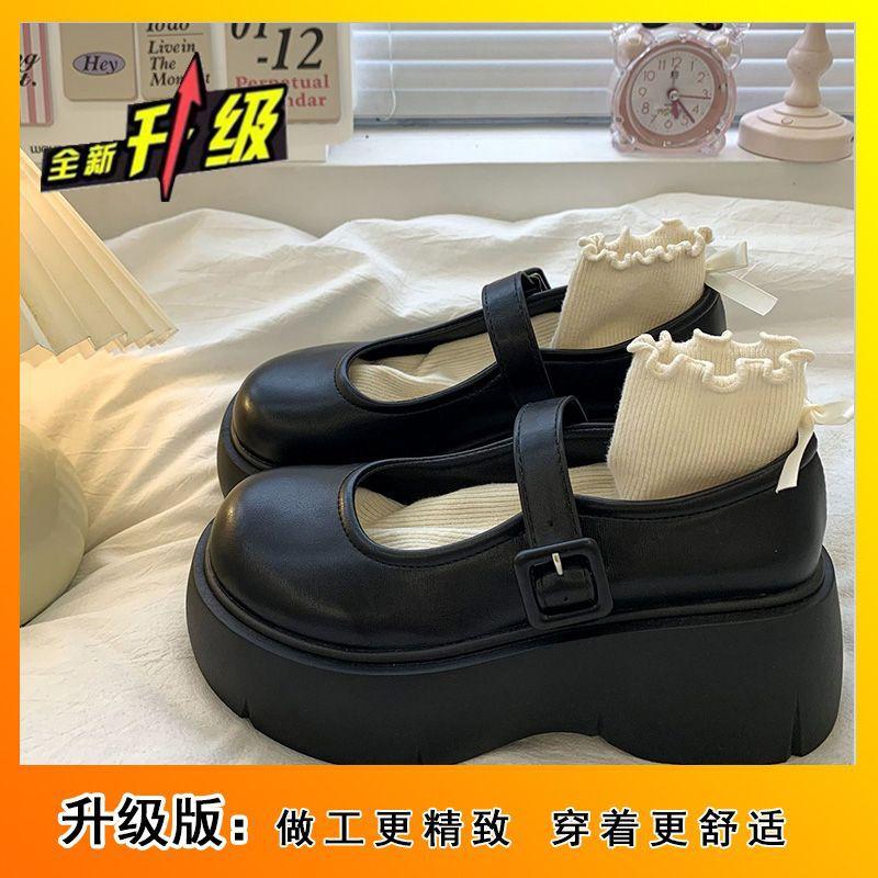 

Французская юбка, увеличивающая рост, туфли Мэри Джейн на одинарной подошве, с круглым носком, на толстой подошве-маффин, маленькие кожаные туфли, женская новая модель 2025 года для осени 40