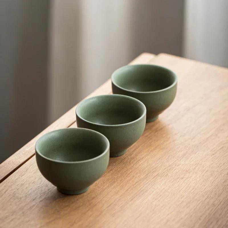 1 Pcs Japanese Ceramic Teacup Handmade Pottery Tea Bowl Travel Meditation Cup Exquisite Master Cup Household Tea Set 70ml