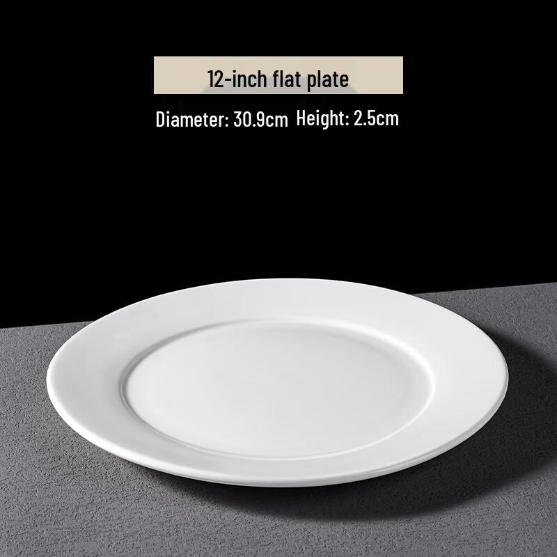 Sweet Elegance Pure White Ceramic Round Dinner Plates, Set of 4