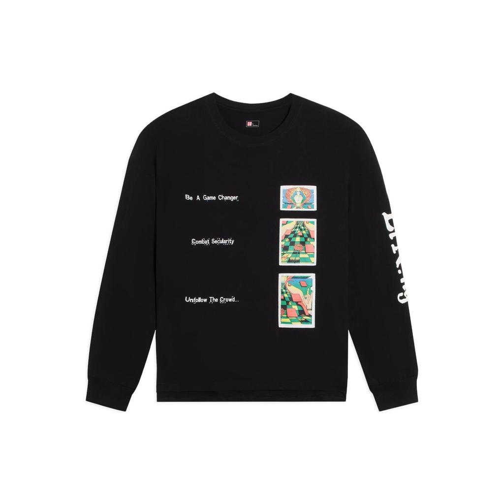 Li Ning Sweatshirts Unisex Black Crew Neck Moderate Regular AHSSB19-2