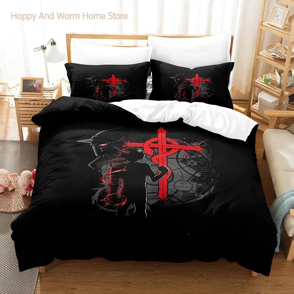 Neues Anime Alchemist Bettwäscheset Einzelbett Twin Full Queen King Size Bettset Aldult Jungen Schlafzimmer Bettbezugsets Anime Bettlaken Set