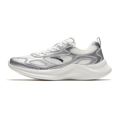Cushioning Abrasion Resistant Lightweight Low Top Casual Shoes Women's White Silver 922618898-1