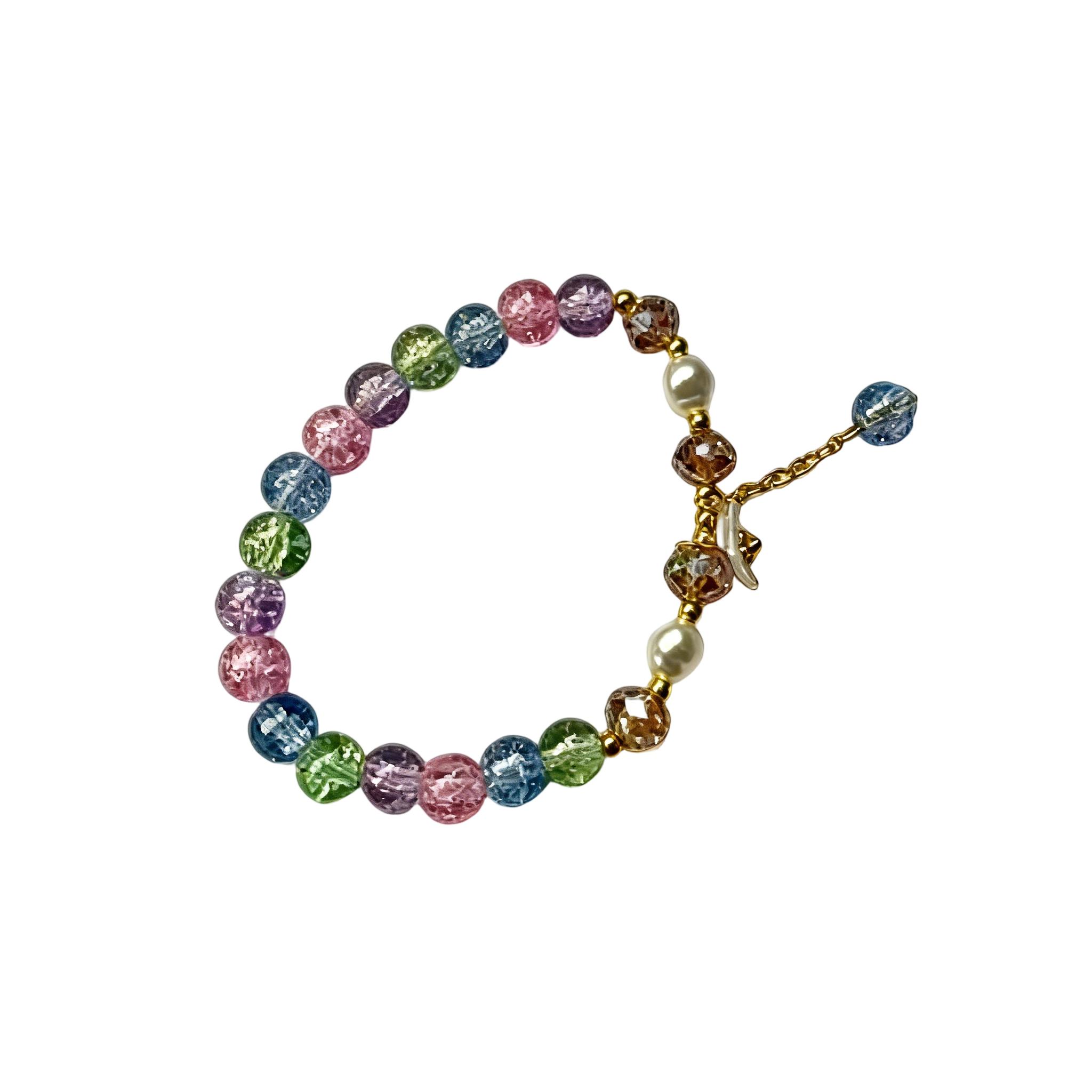Girl s Imitation Crystal Bracelet, Small Flower Children s Gift, Small Fresh And Exquisite Best Friend Bracelet one size