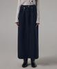 Teulimingbeodeu Front Yoke Denim Long Skirt [Raw Denim]