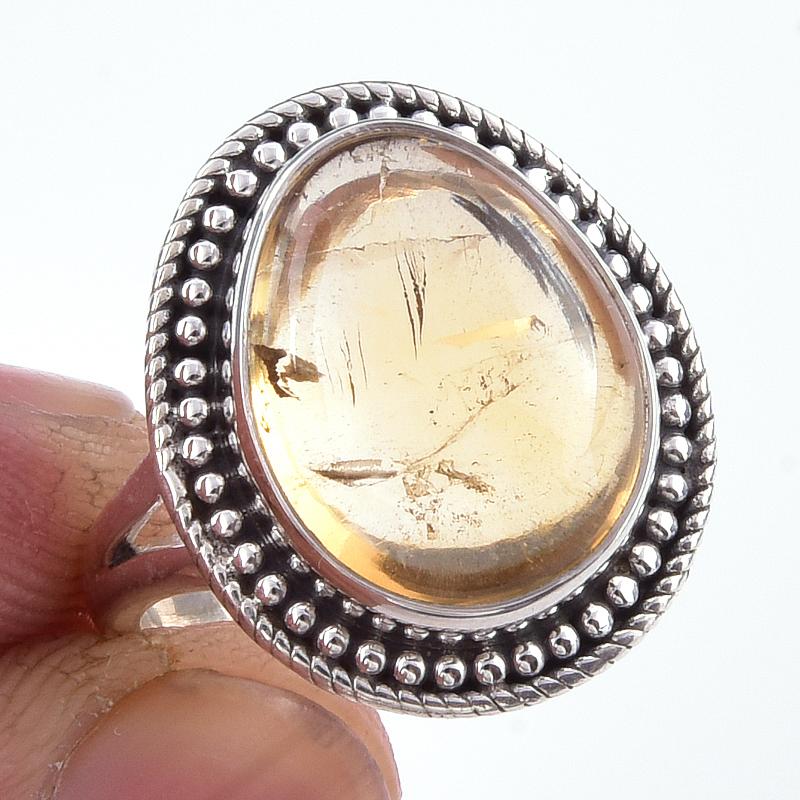 

Natural Citrine Gemstone Handmade 925 Solid Sterling Silver Ring Size 6 m5R31