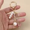 Aihua Fashion Y2K Gold Color Cute Starfish Pearls Conch Shell Keychain Key Rings for Men Women Handbag Pendants DIY Jewelry Gift