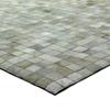 Tapis en cuirs recyclés motif mosaïque blanc 160x230