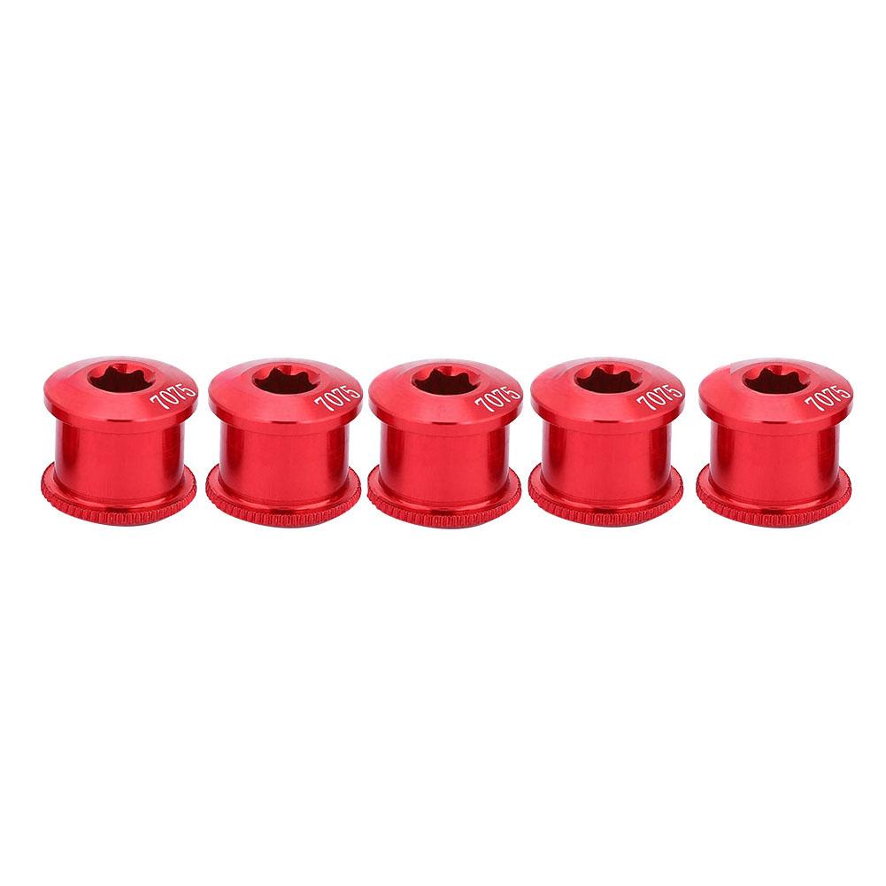 5Pcs Bicycle Bike Chainring Screw Chainwheel Bolt for Single Double Triple Speed(red-7mm)