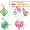 12PCS Fidget Sensory Toys Party Favors Bubble Bulk Pop Keychain 3Shape Stress Relief Fidget Classroom Prizes Toy Kids Boys Girls