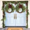 Christmas Wreath Green Foliage Pine Cone Red Berry Gold Bell Christmas Decoration Festive Door Wreath Holiday Home Decor