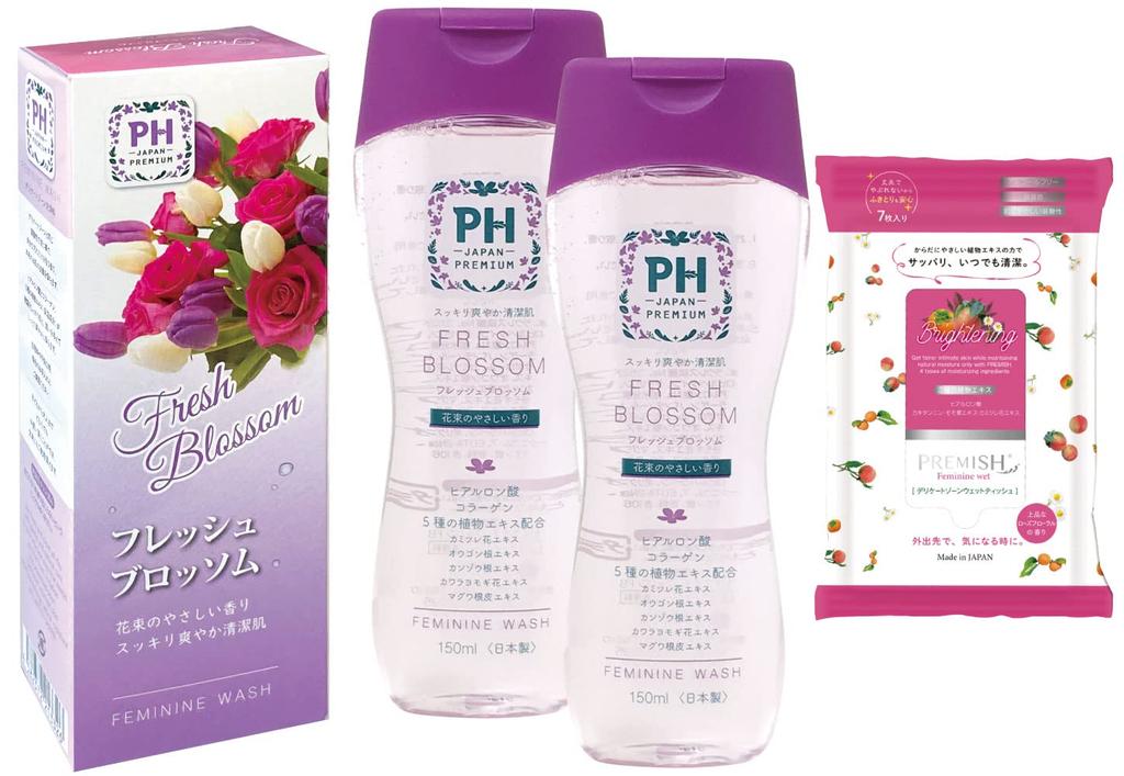 Delicate Zone Soap Soaps 1 PREMISH Wet PH JAPAN Premium Feminine Made in 4 Scents to Choose PH Care PH-JAPAN-PREMIUM (2 + Soap) Set, Wash, Japan,