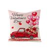 Valentine's Day Pillowcase Linen Print Home Living Room Sofa Cushion Cover Bedroom Bedside Pillowcase