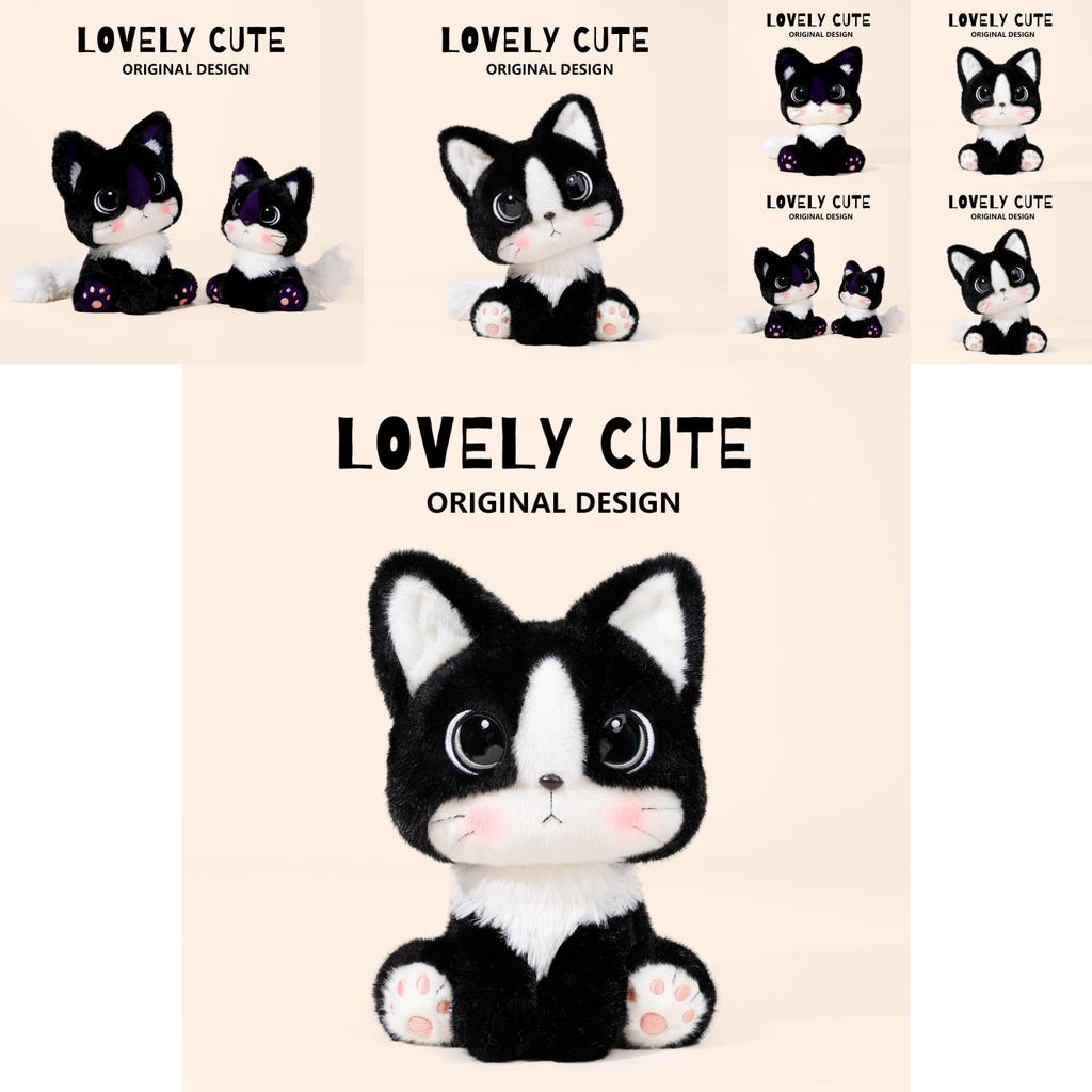 Cartoon Cat Plush Toy With Soft Short Pile For Kids And Collectors